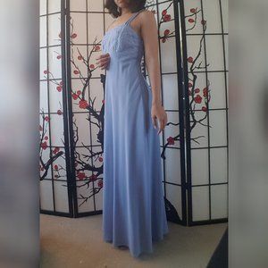 Vintage Periwinkle Blue Floor Length Gown
